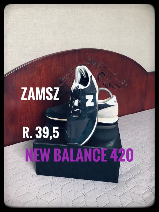 0197.39,5. Damskie zamszowe adidasy sneakersy czarne New Balance 420
