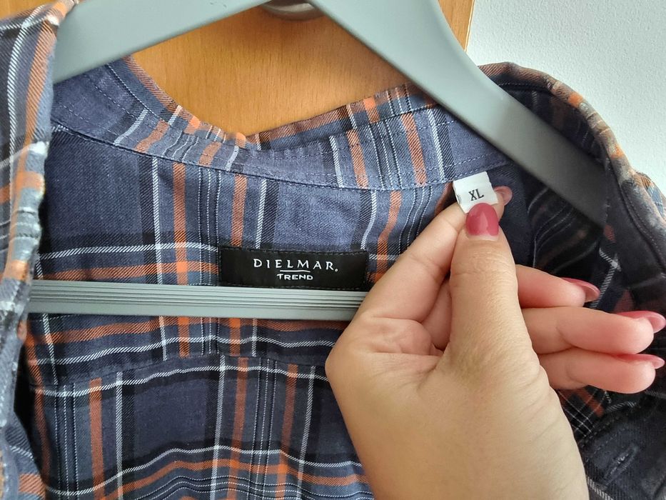 Camisa com padrão xadrez Dielmar 100% algodão, tamanho XL