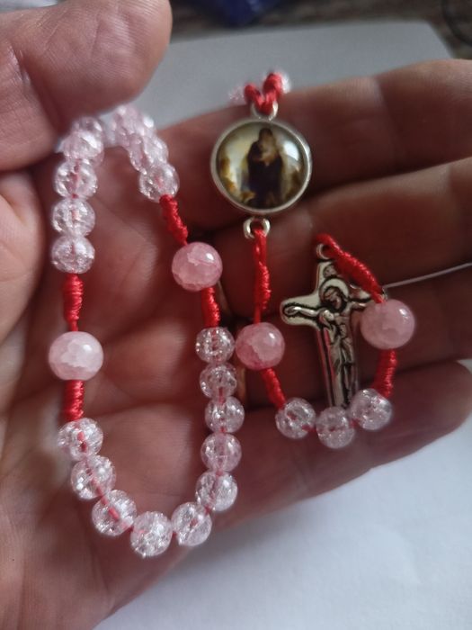 Różaniec z Matką Bożą Anielską- handmade