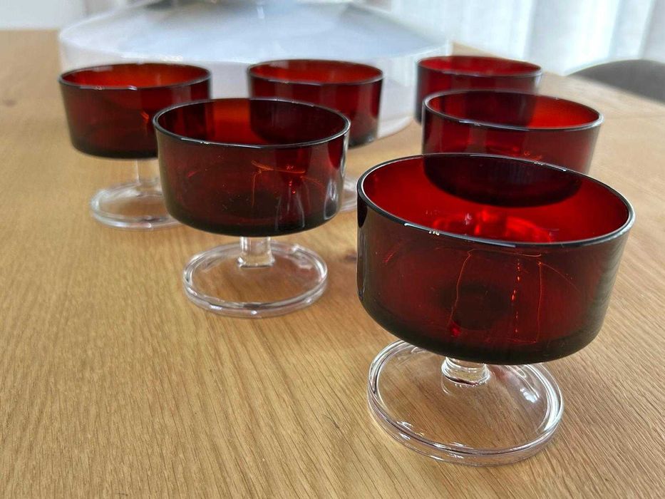 Copos Ruby Red Cavalier - Luminarc - Anos 70