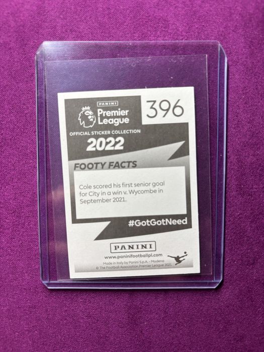 Cole Palmer cromo rookie Panini Premier league