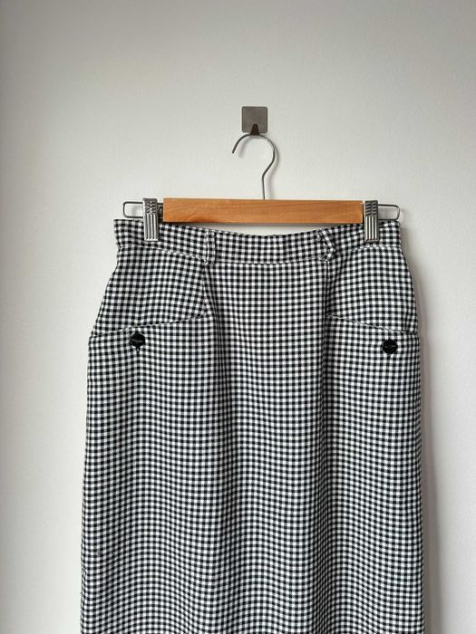 Spódnica do kolana z wysokim stanem damska elegancka w kratę M