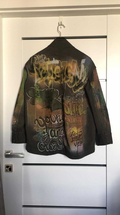 Kurtka damska zielona Zara XS graffiti