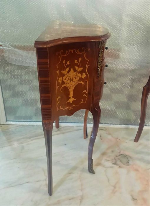 Par Mesinhas Cabeceira Apoio 3 Gavetas