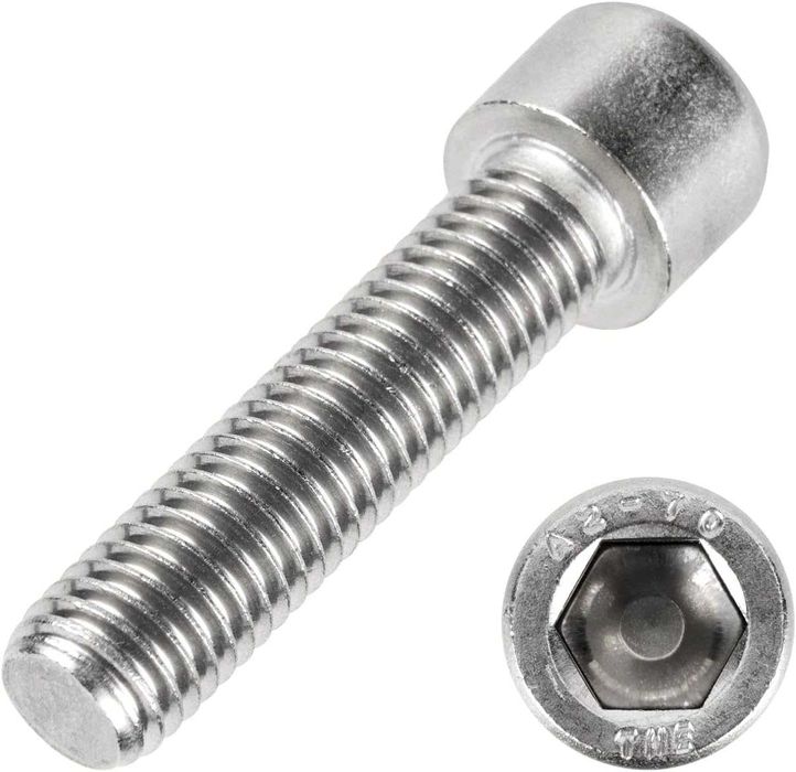 Śruby cylindryczne M10 x 25, 10 szt., DIN 912, imbusowe, A2 stal