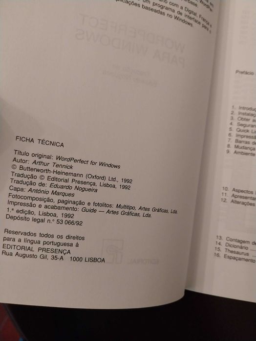 Wordperfect para Windows, de Arthur Tennick, colecção sistemas 62