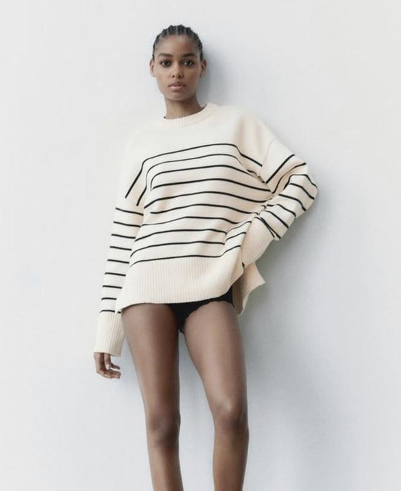 Светр в полоску zara, розмір с