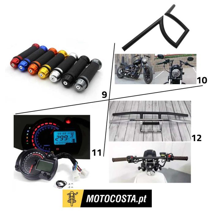 Guiadores e Punhos Moto - Cafe Racer, Chopper, Bobber - MOTOCOSTA