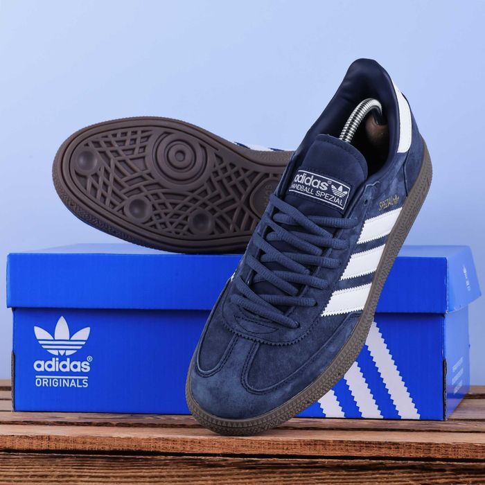 (2281) Кросівки кеди Adidas Handball Spezial сині з білими полосами (41-45)