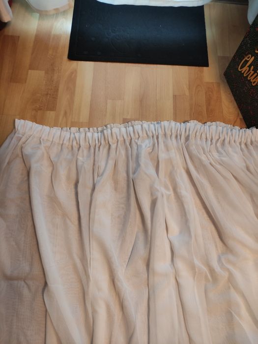 Firanka dluga gładka biała 3 sztuki