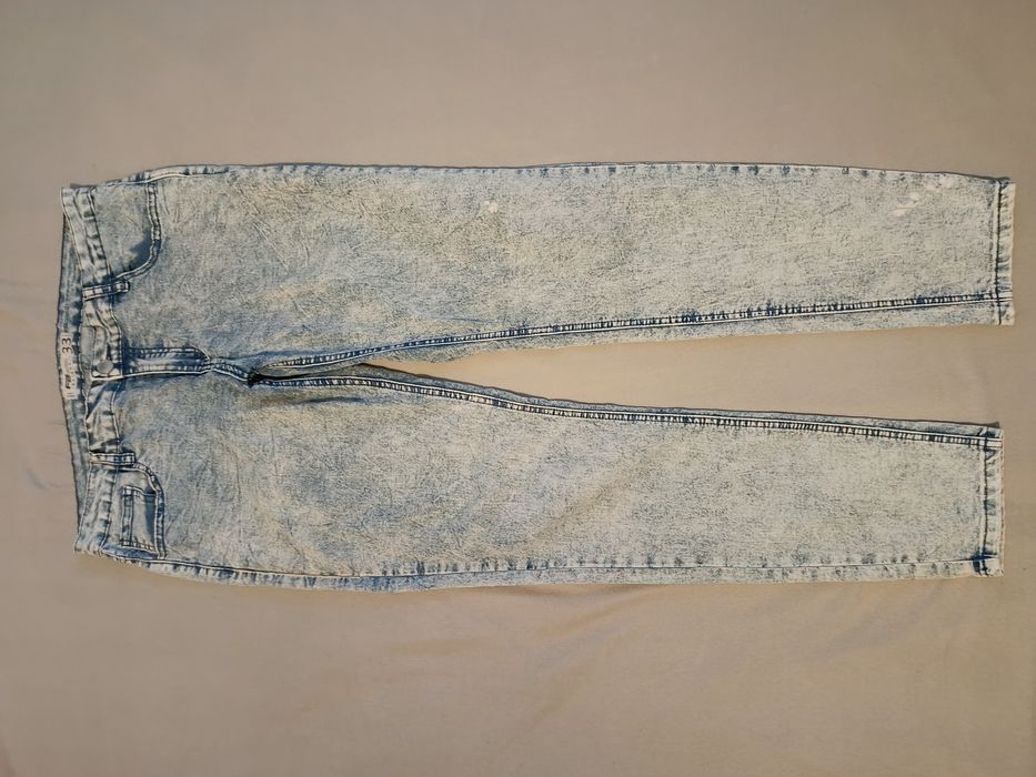 Skinny spodnie jeans 33 L marmurkowe