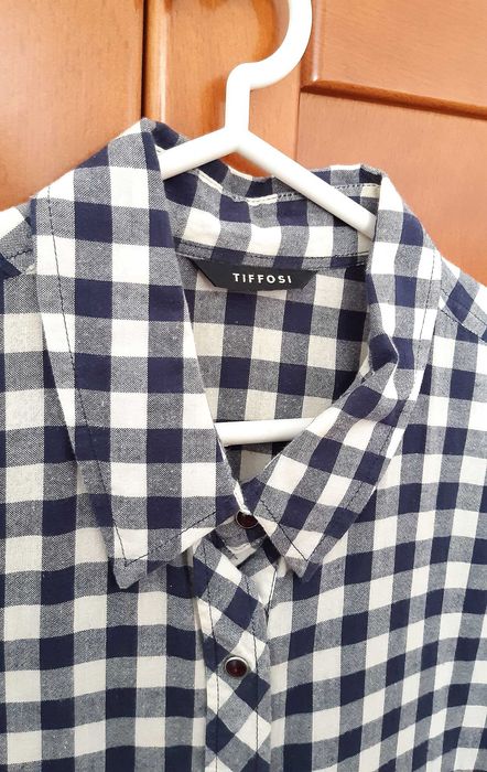 Camisa de mulher quadrados azul | Tiffosi