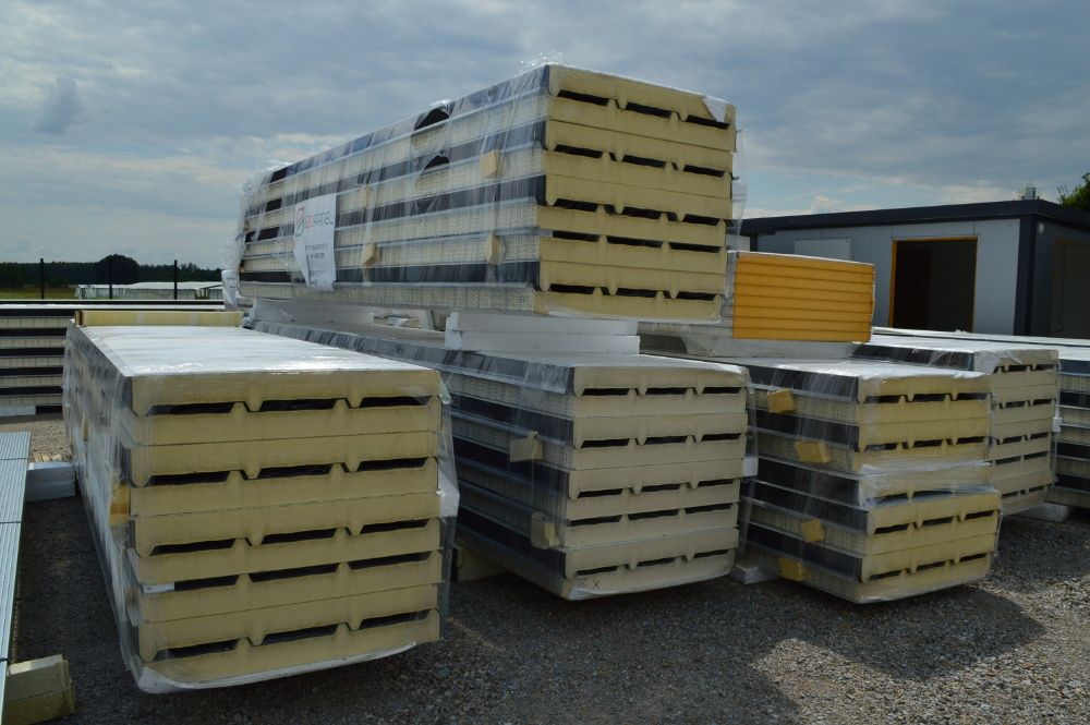 Płyta warstwowa obornicka dwuwarstwowa strop dach 100 mm PIR prekon