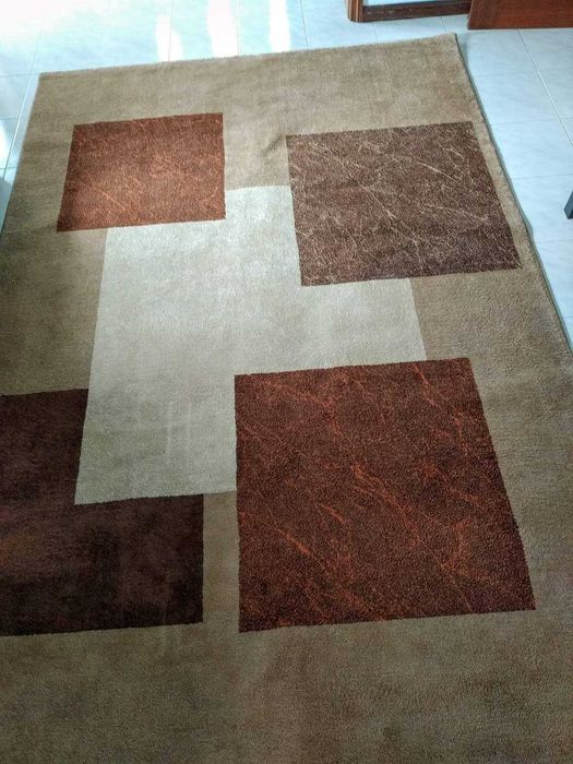 Carpete tons laranja castanho e bege 200*290