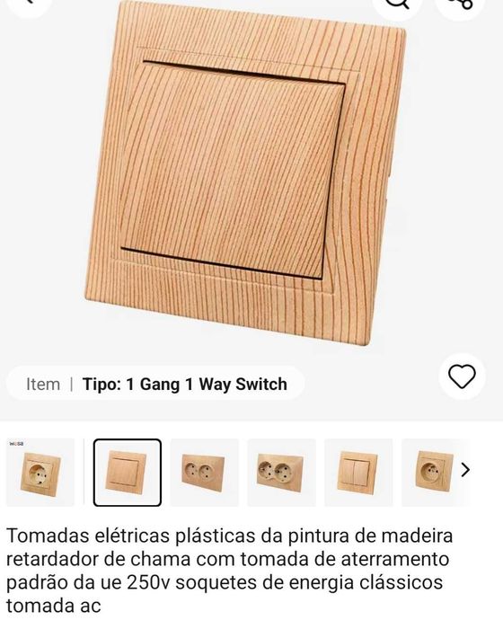 Tomadas e interruptores pintura estilo madeira