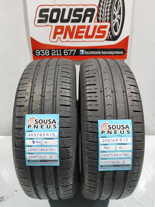 2 pneus semi novos 205-65R15 Continental - Oferta dos portes
