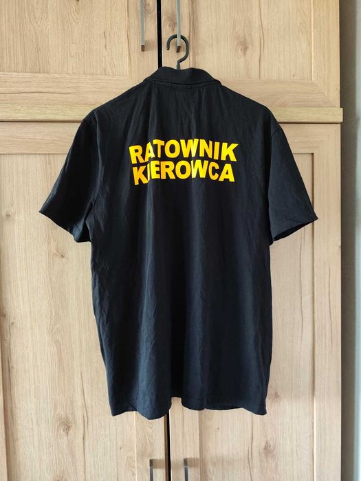 Koszulka Polo Ratownik Kierowca Czarna rozm. XL - SUPER stan!