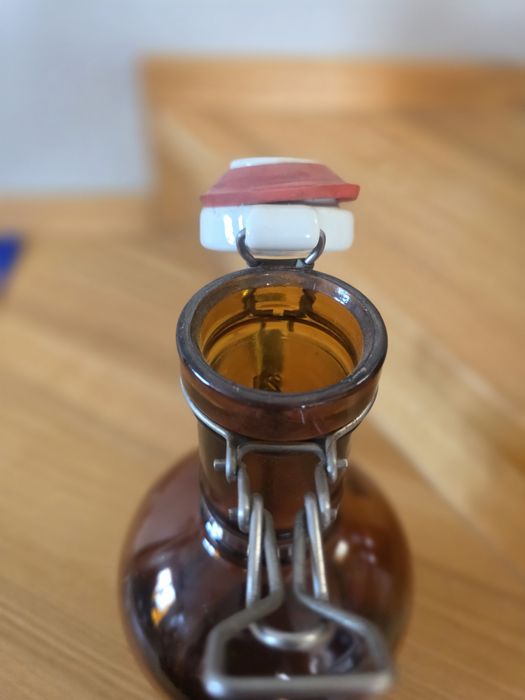 Stara butelka karafka Monheimer Alt 2L | Metalowy uchwyt | Krachla