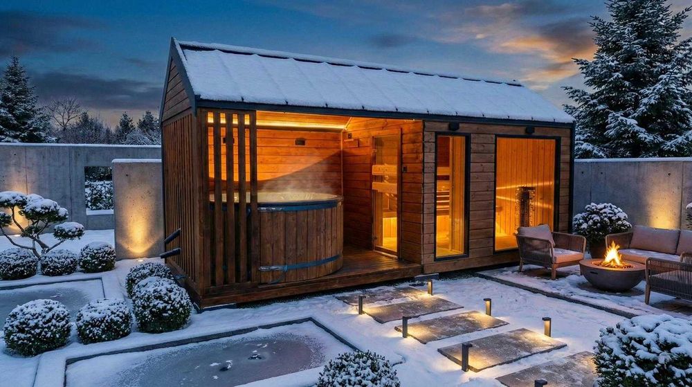 Sauna jacuuzi domek ogrodowy