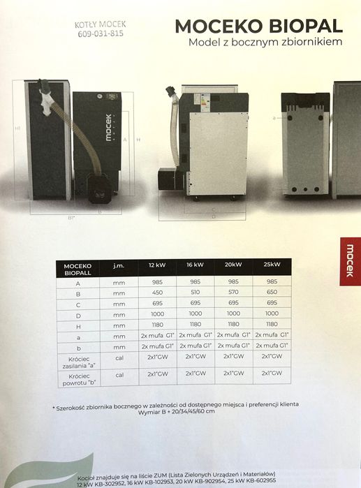 Kocioł na pellet, kotły Mocek 16kW, piec drewno promocja dotacja ZUM