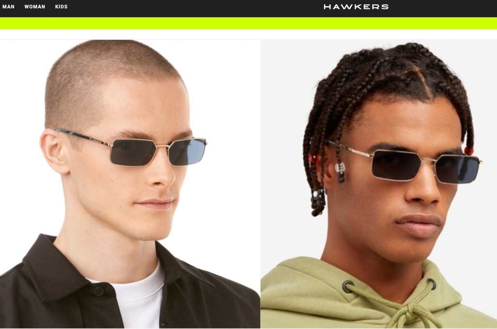 Óculos de Sol Hawkers Sour Lente Rectangular Azul & Haste Prata