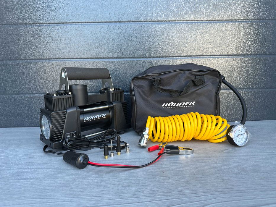 Автомобільний компресор K0NNER FT120 12В, 10 Атм, 120л/х,Автокомпресор