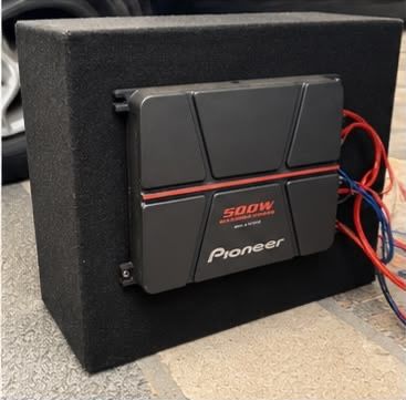 2 Subwoofers Pioneer 12” + Módulo Pioneer GM-A3702 + Caixa