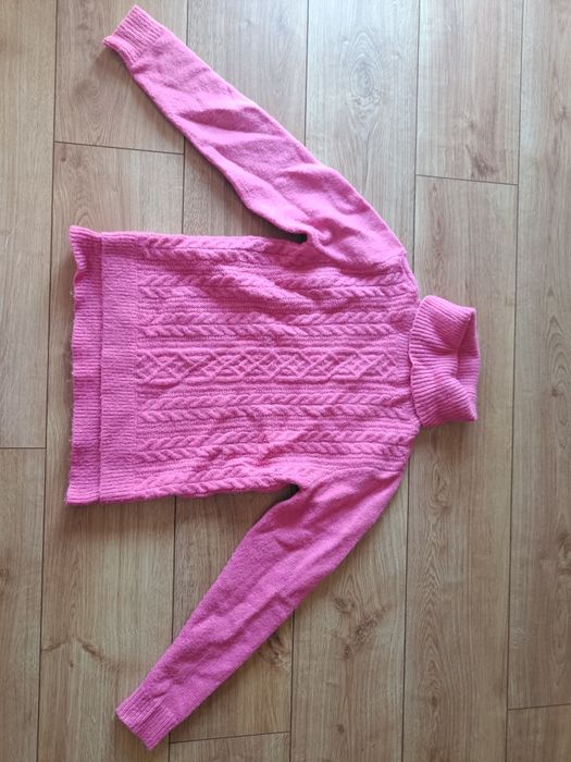 M/38 Kaleidoscope sweter damski różowy golf wełna