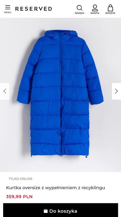 Зимовий оверсайз пуховик Reserved, 36