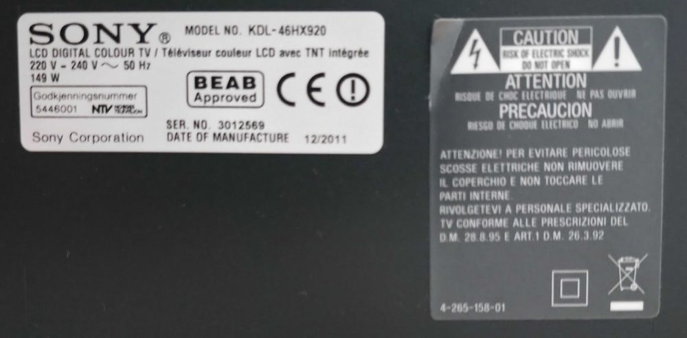 Sony KDL-46HX920 – 46” Full HD, LED, 3D