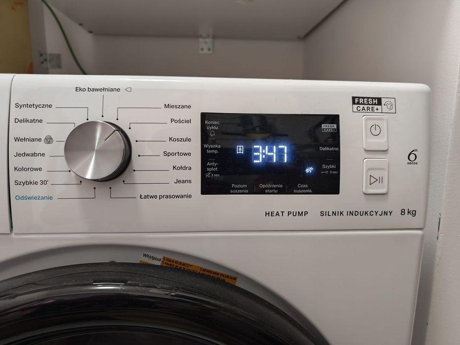 Suszarka Whirlpool 8 kg – pompa ciepła – bardzo dobry stan