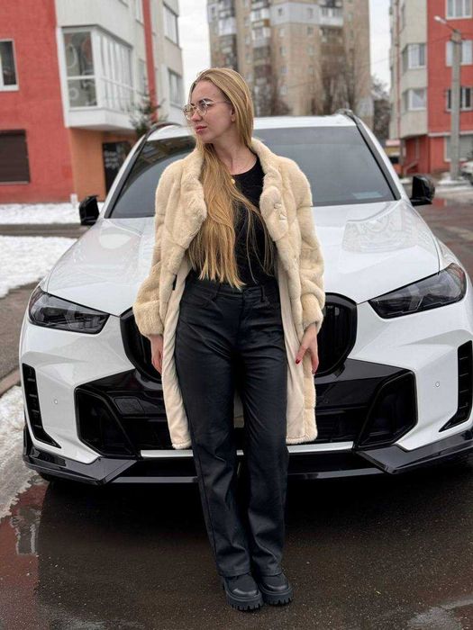 Норкова шуба світлий беж