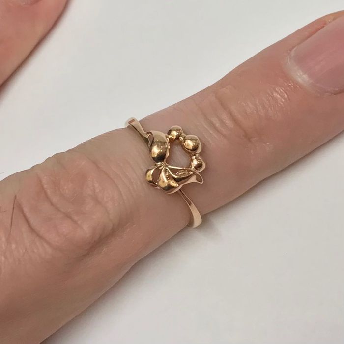 Złoty PIERŚCIONEK 585 14K cudowne WINOGRONA piękny RÓŻOWE złoto r.16