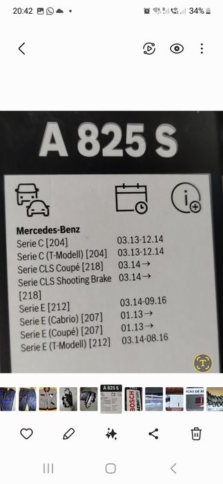 Par escovas Mercedes  Bosch W212 W204 C 207 coupé cab