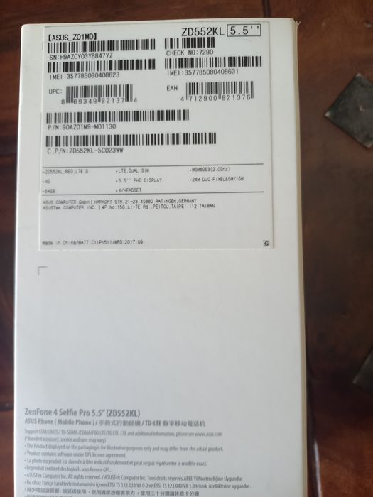Smartfon Asus Zenfone 4 SelfiePro ZD552KL pęknięta matryca sprawny