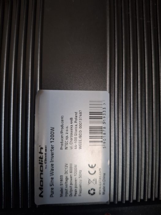 Przetwornica 12/230.    1200w