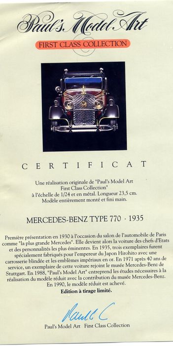 Mercedes Benz TYP 770 de 1935, escala 1/24