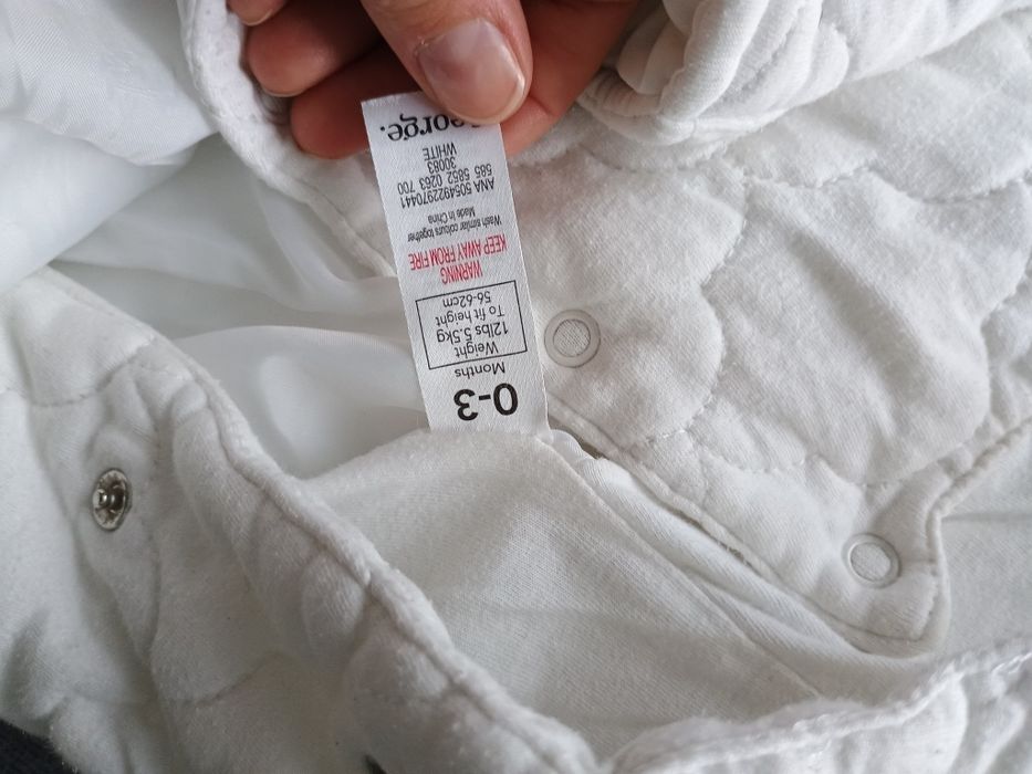 Kombinezon George biały przejściowy 2 sztuki dla maluszków