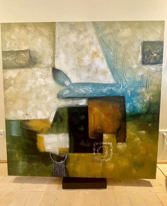 2 Quadros Abstratos 120x120 cm – Arte Moderna  – Obidos