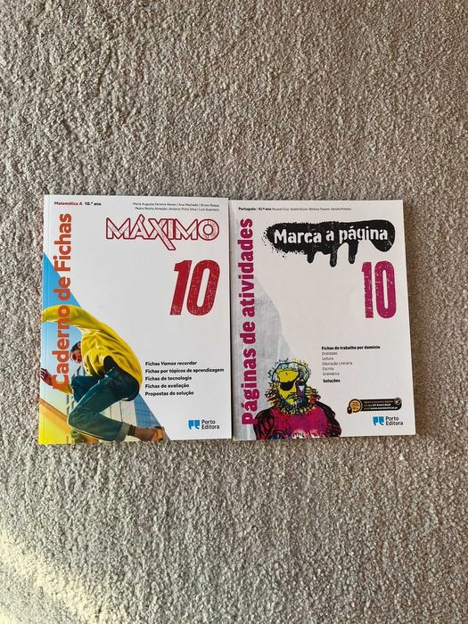 Livros Fichas Matemática A e Português 10ºano