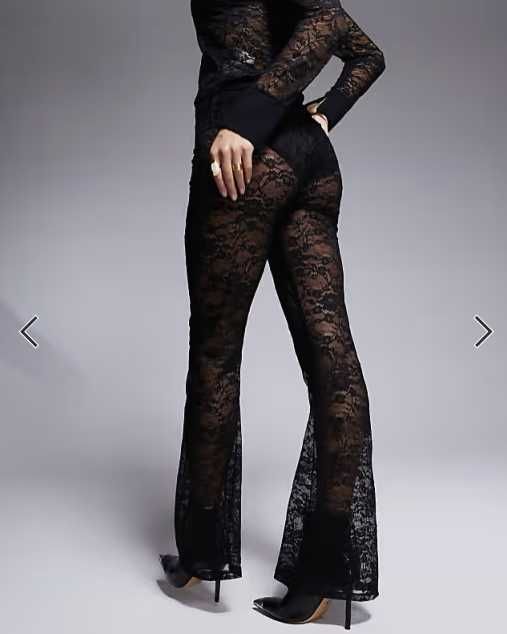 Кружевные гипюровые штаны мережеві прозорі штани кльош