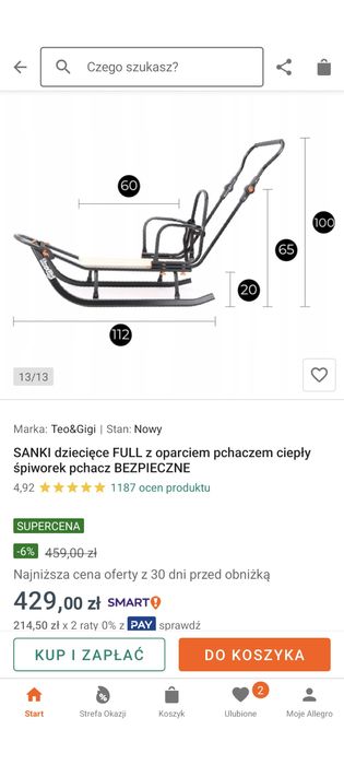 Sprzedam Sanki Teo&Gigi