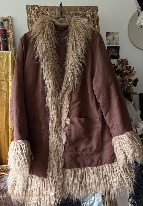 futro płaszcz afgański afghan coat Penny Lane 70s 80s hippie boho