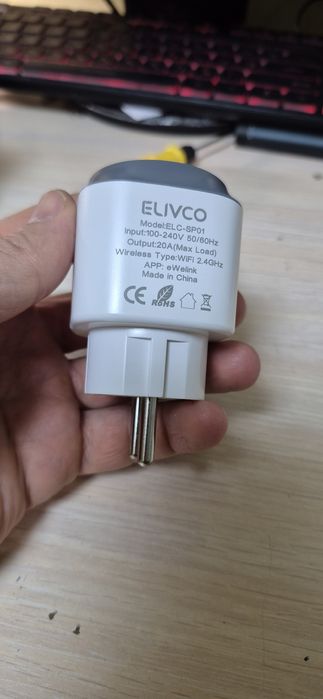 Вай-фай умная розетка ELIVCO SP-01 с энергометром  Ewelink