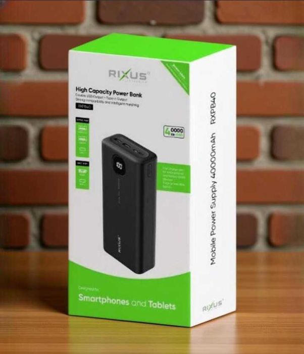 Павербанк, павербанк rixus, зарядна станція 40000