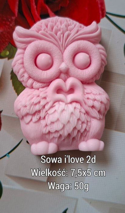Mydełko glicerynowe .sowa 2d. Rękodzieło