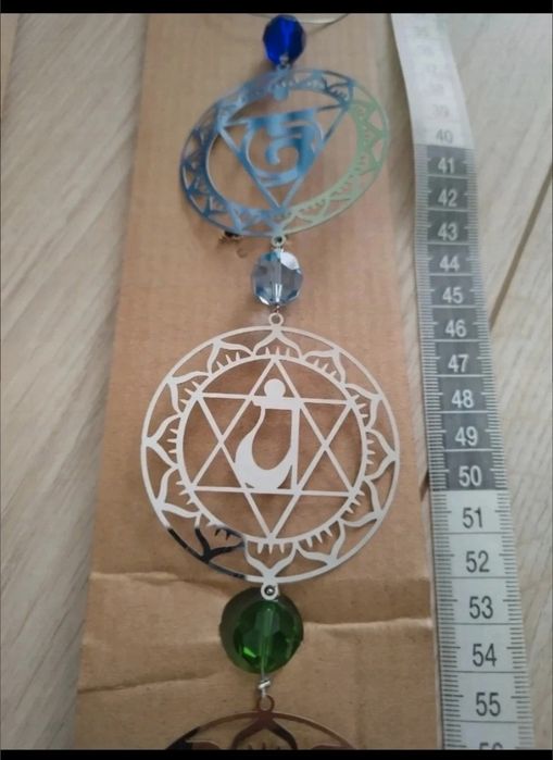 Cristal multifacetado e Pendente 7 Chacras