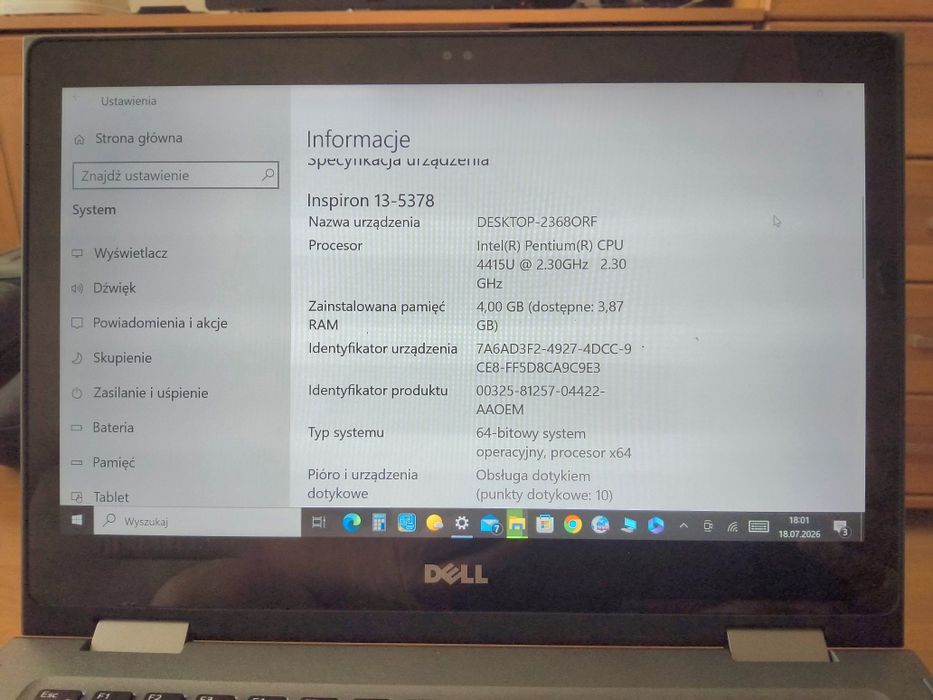 DELL Inspiron 13 -5378 2w1