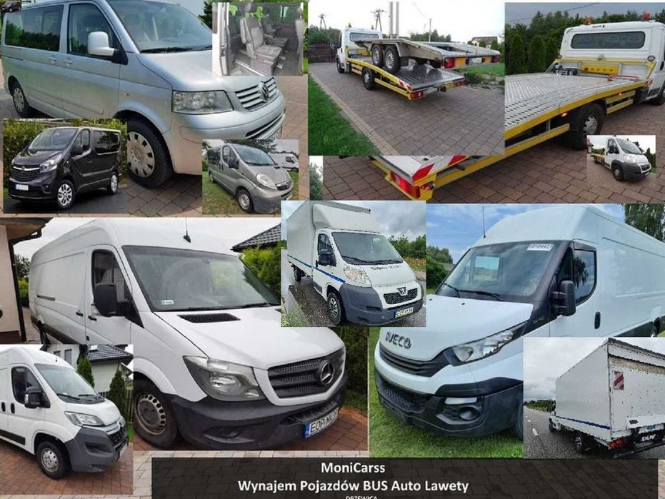 Wynajem busów Autolaweta  Wypożyczalnia Samochodów BUSY winda laweta