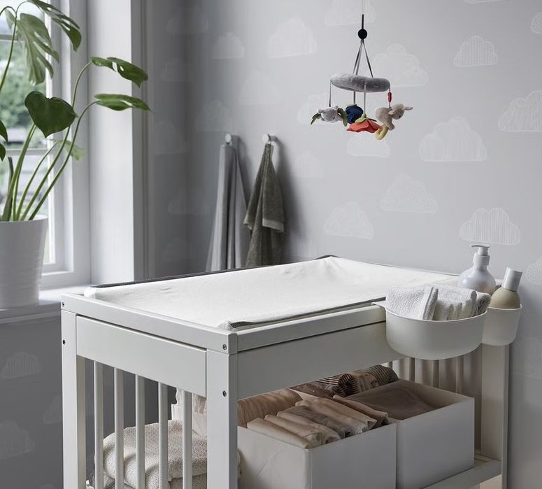 GULLIVER - Trocador, branco, 82x54x93cm + Almofada + 2 capas + alcofa insufalvel